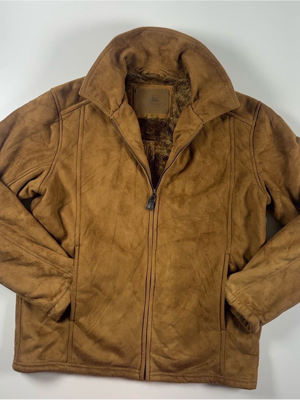 Northwest Territory Tan Brown Faux-Suede Zip Jacket